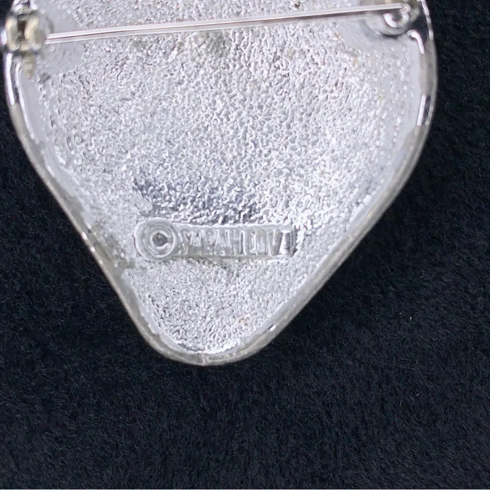 Vintage Sarah Coventry Large Strawberry Brooch Pin Cottagecore Silver Signed